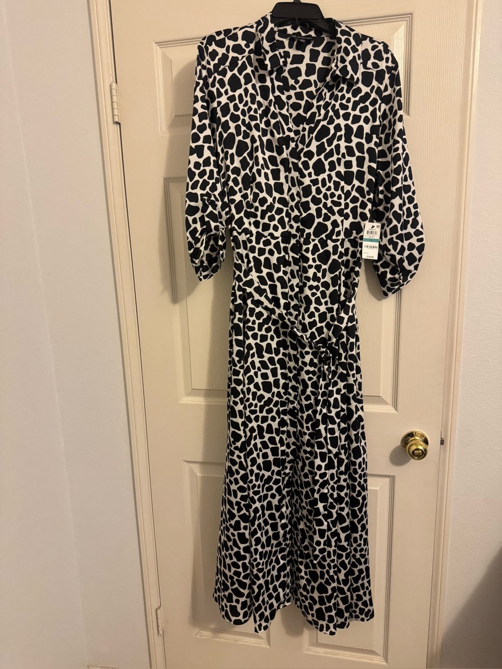 INC International Concepts Black and White Animal Print Maxi Dress